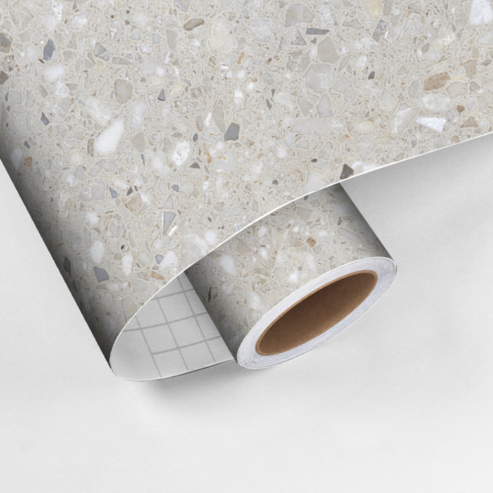 Revêtement sticker sol - TERRAZZO - Rouleau adhésif Protection Anti-dérapant