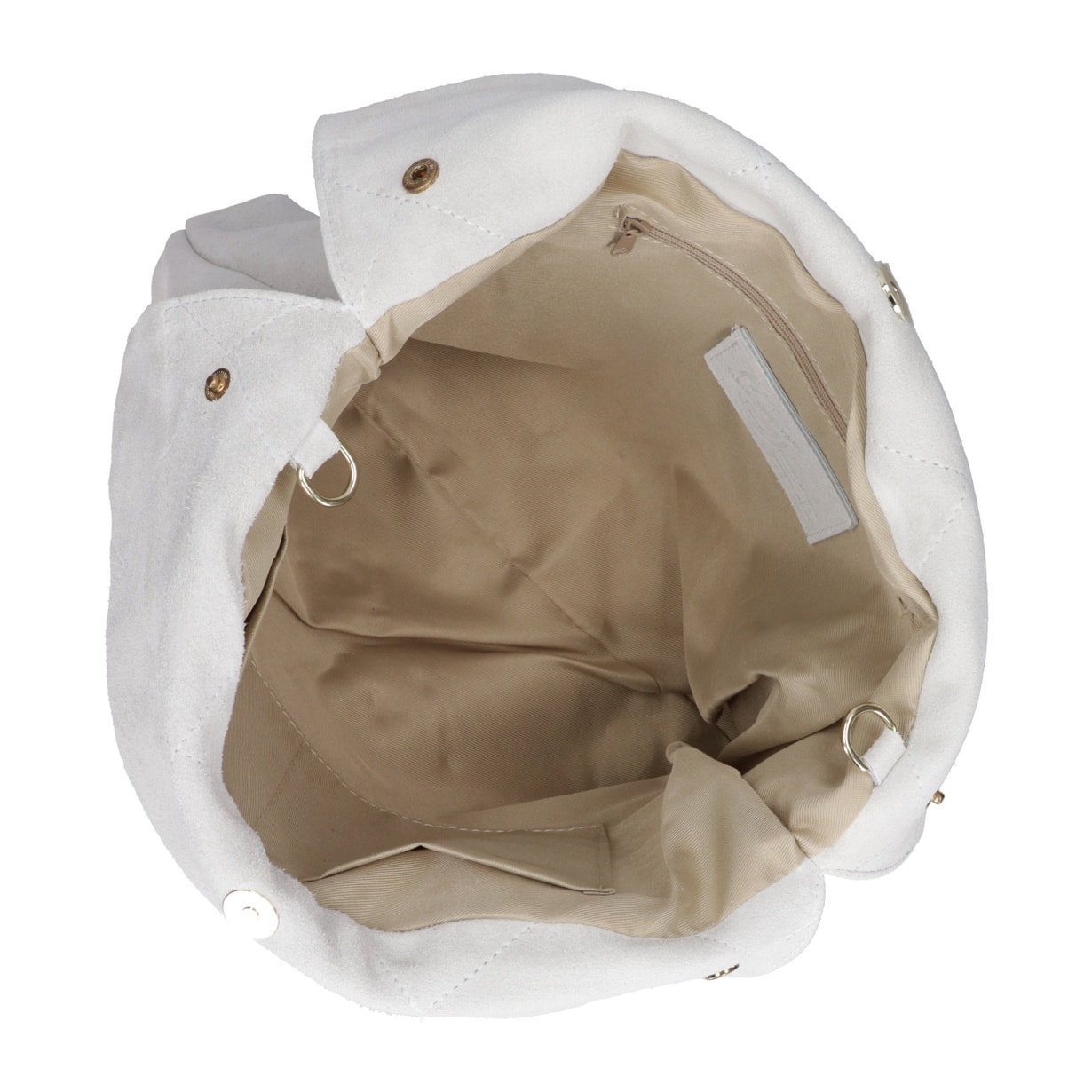 Borsa a spalla da donna Made in Italy - Modello Celeste Elite - Pelle scamosciata - 32.0 x 34.0 x 6.0 cm