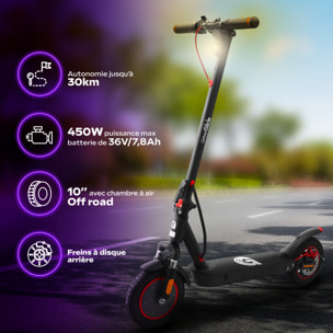 Trottinette Électrique Adulte UrbanGlide 100 PRO 2 – Moteur 1100W - Autonomie Jusqu'a 30 km - Pneu 10" - Batterie 42V/7,8Ah - Poids 15Kg Produit neuf et original, garantie 2 ans.