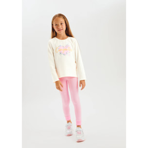 Camiseta Niña Manga Larga Con Estampado Frontal