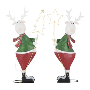 J-Line figurine Renne Étoile + Arbre - métal - mix - small - 2 pièces