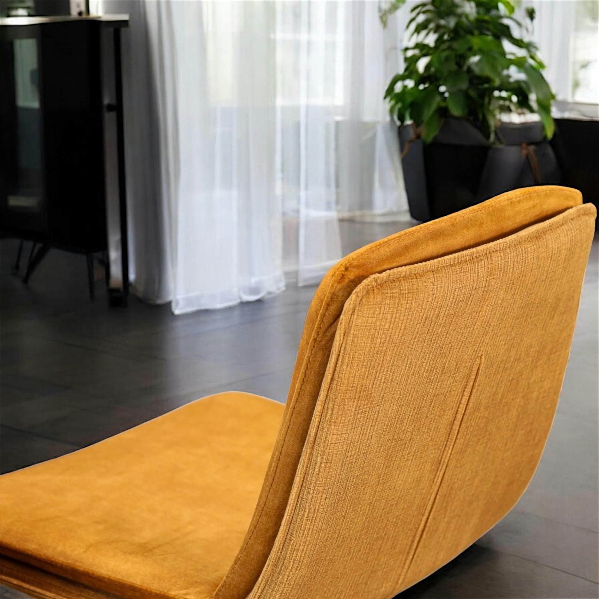 Chaise de bar en velours doré (lot de 2) OKA