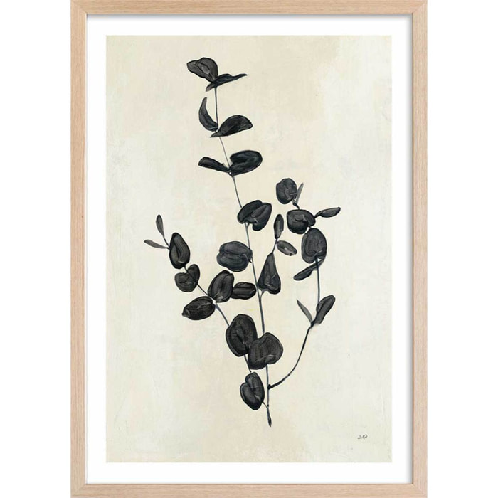 Affiche fleurs Black magic Affiche sous cadre bois