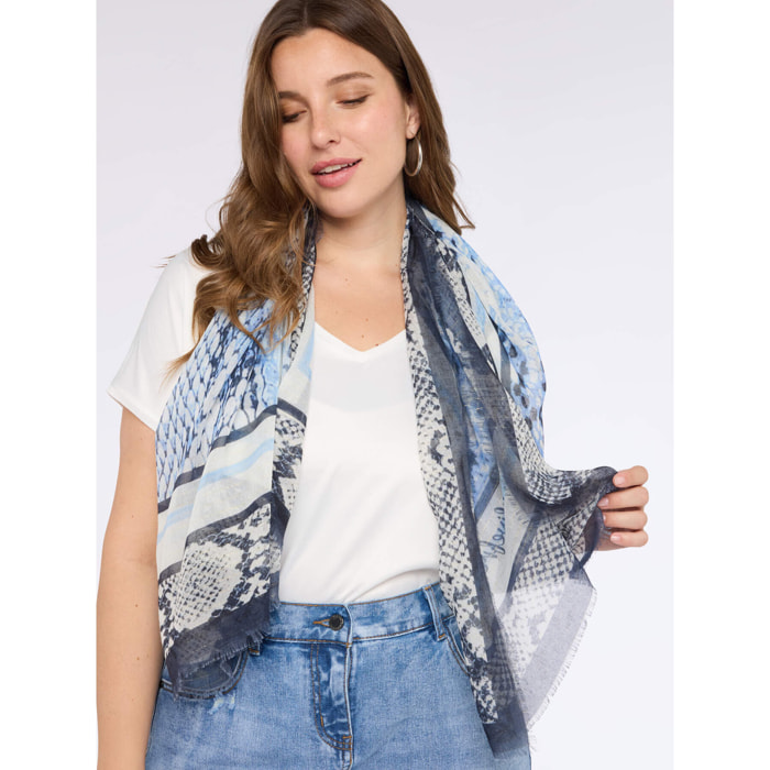 Fiorella Rubino - Foulard stampa pitonata - Blu