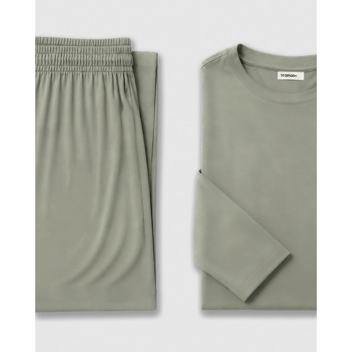 Pijama largo viscosa verde