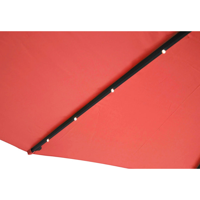 Parasol Bulle LED déporté carré 3x3m terracotta DAVAGNA