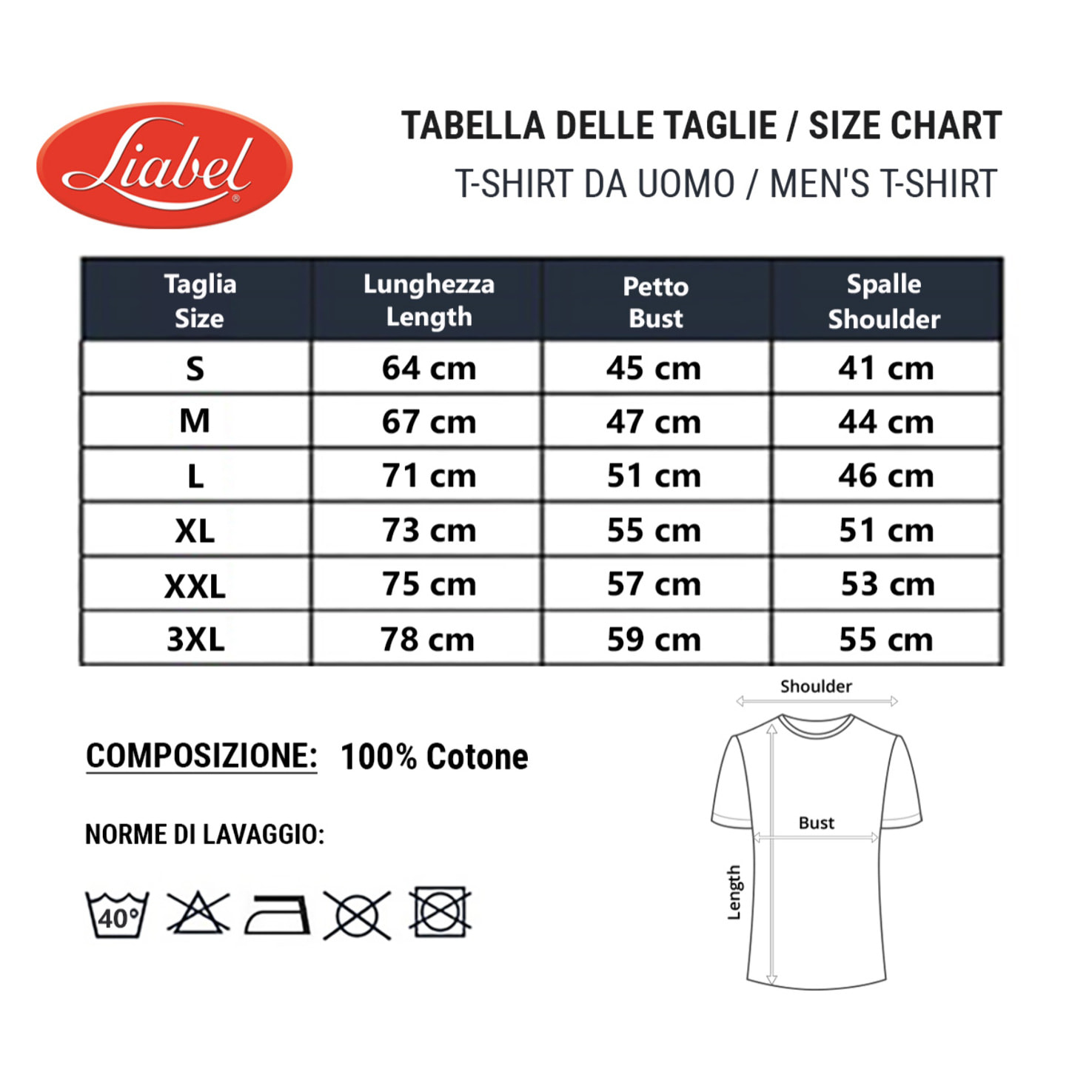 2 T-Shirt Uomo Scollo V in Cotone Mercerizzato Liabel Art. 129