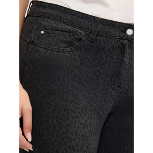 Fiorella Rubino - Jeans skinny con stampa animalier - Nero