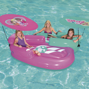 BARBIE SET DI DUE MATERASSI INFLABILI CON OMBRELLONE SPORTY GIRL 178X170CM ETÀ 4-10 ANNI