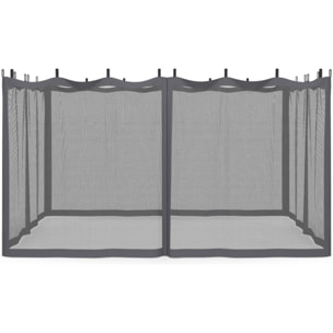 Moustiquaires pour pergola Marina 3x4m avec crochets de fixation - lot de 4