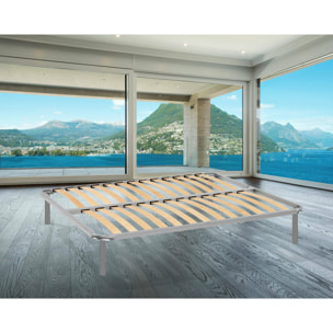 Rete letto matrimoniale Al, Rete ortopedica a doghe, 100% Made in Italy, Cm 160x190h 31