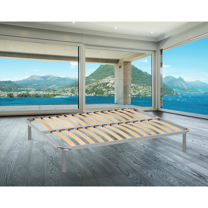 Rete letto matrimoniale Al, Rete ortopedica a doghe, 100% Made in Italy, Cm 160x190h 31