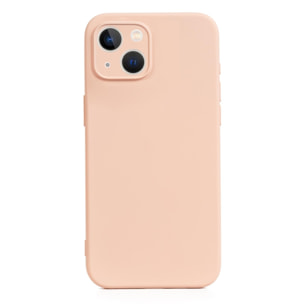 DAM Custodia Essential in silicone con protezione fotocamera per iPhone 14. Interno in morbido velluto. 7,43x1,06x14,95 cm. Colore: rosa chiaro