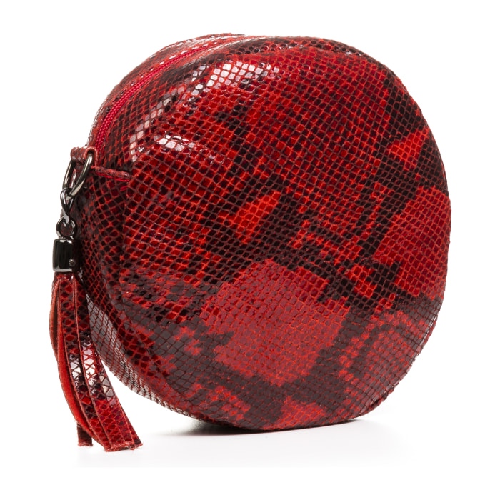 Samona Borsa a tracolla Donna.Pelle autentica Camoscio Python