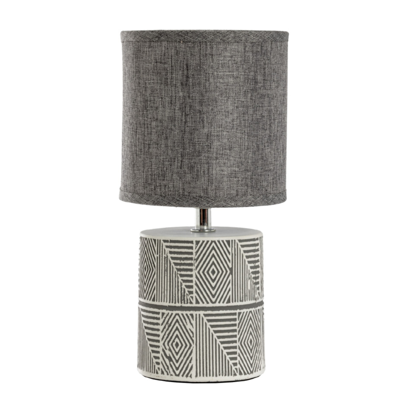 Lampada Da Tavolo Comodino Ricaricabile Accensione On/Off Modello Rodi Grigio