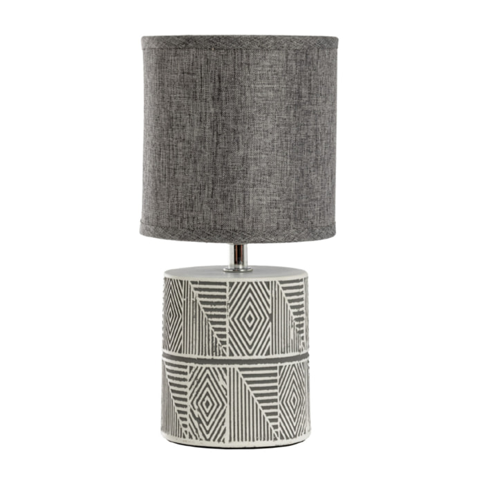 Lampada Da Tavolo Comodino Ricaricabile Accensione On/Off Modello Rodi Grigio