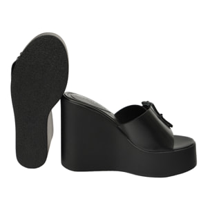 Ciabatta con zeppa - tacco 12,5 cm - plateaux 4,5 cm