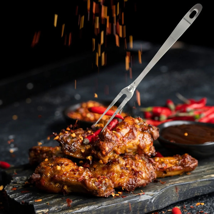 Fourchette à viande et pour barbecue 2 piques 30,5 cm Fackelmann Oxford