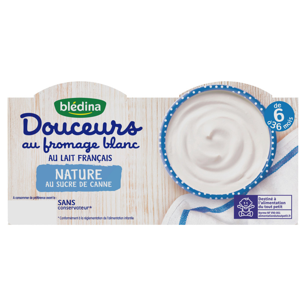 24 Desserts Nature et Sucre de Canne 6x(4x100g) - Douceurs au fromage blanc Dès 6 Mois