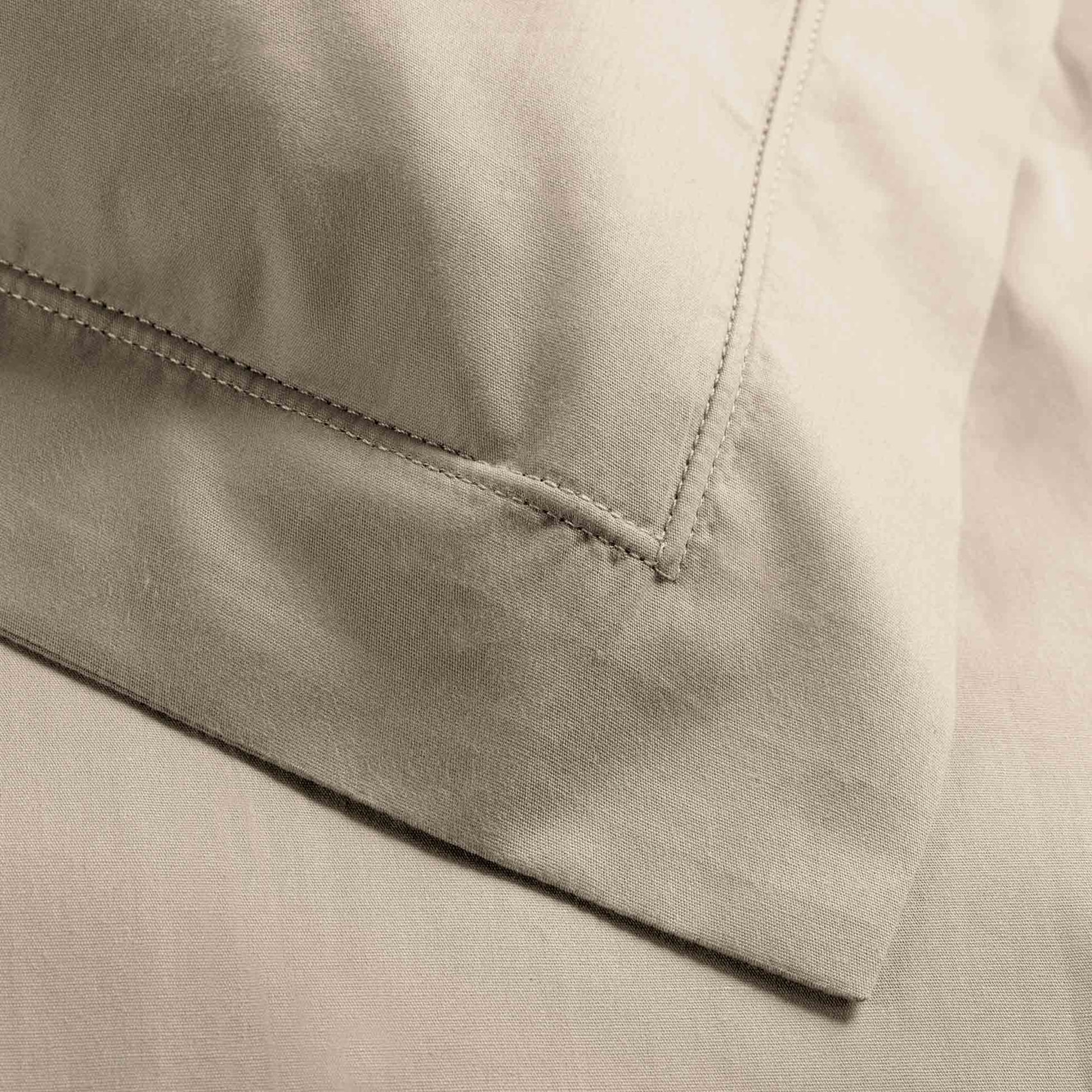 Taie d'oreiller volant plat 100% percale de coton ORIGINE - Sable