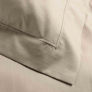 Taie d'oreiller volant plat 100% percale de coton ORIGINE - Sable