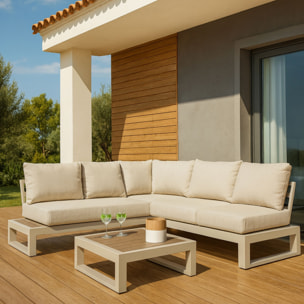 Salon de jardin 6 places en aluminium beige  RIVA BELLA