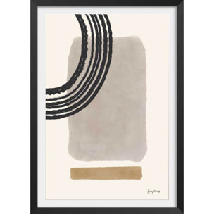 Affiche Collection années 50 Affiche + cadre en bois - Noir