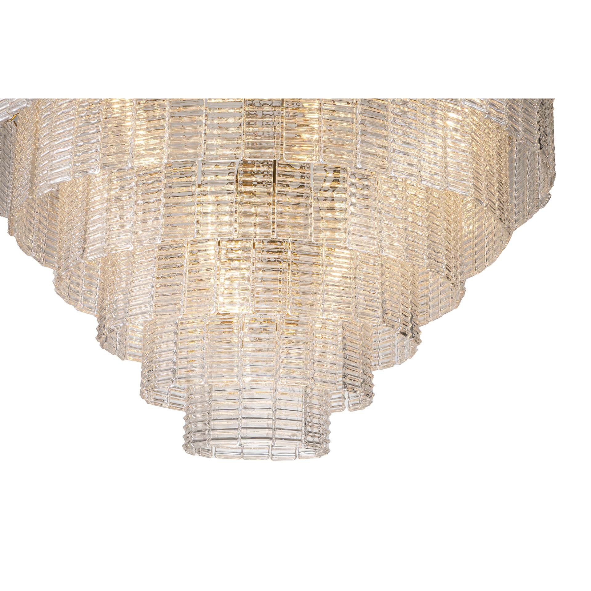 Lampara Techo Cristal Metal Dorado 102x102x64 Cm