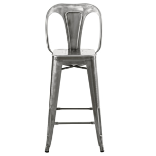 Lot de 2 chaises pour îlot central 67 cm en métal chrome - Indus