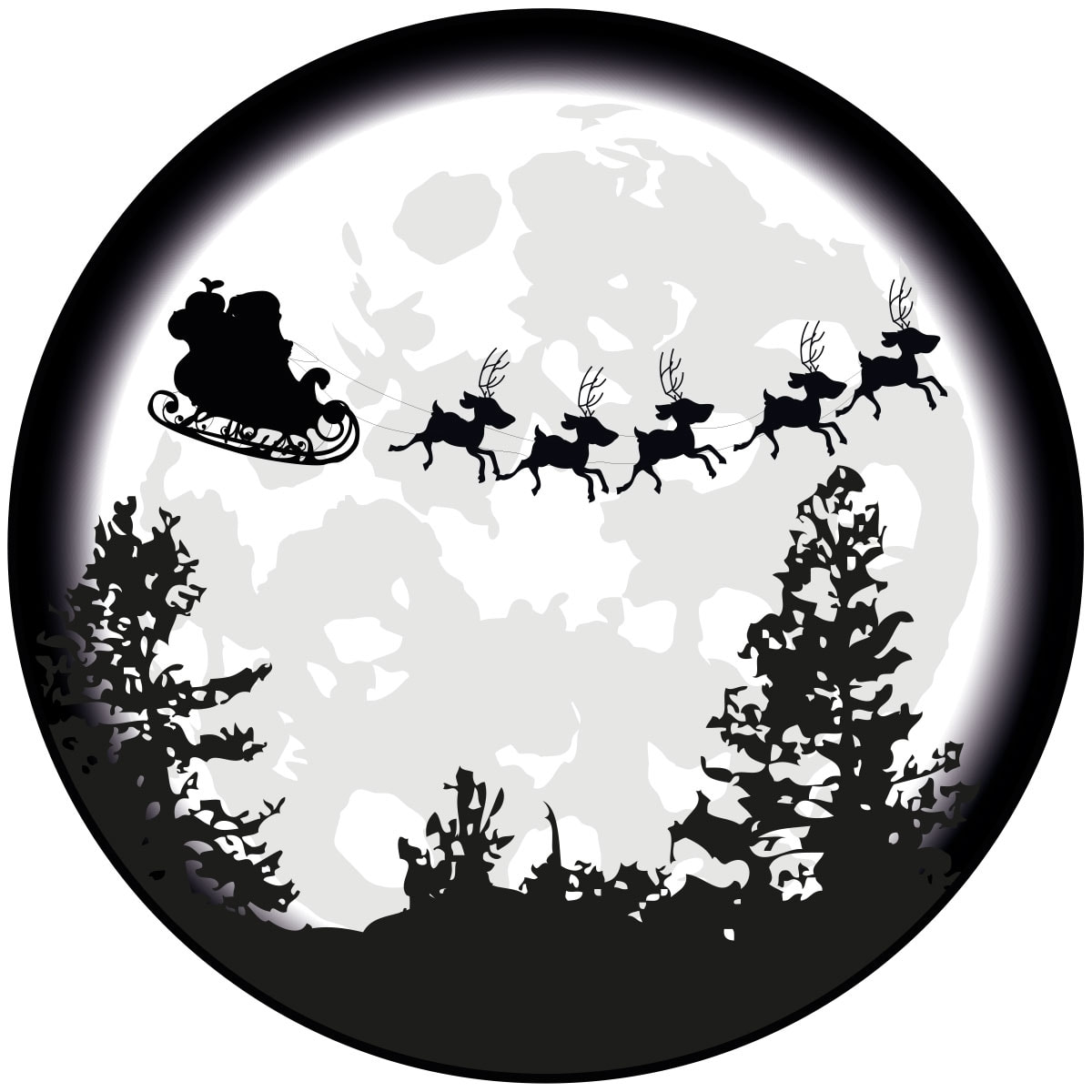 Sticker Noël au claire de la lune - Autocollants stickers adhésifs noël - décoration fêtes