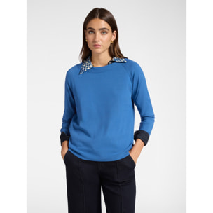 Elena Mirò - Suéter de cuello barco - Azul