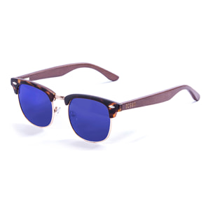 Gafas de sol OCEAN REMEMBER - De brazo marrón bambú con montura negro mate / Revo azul