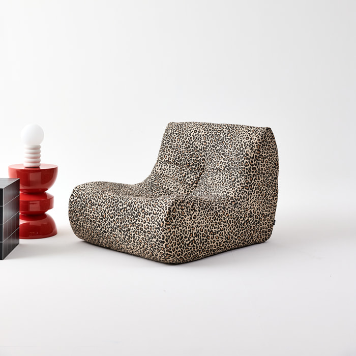 Chauffeuse tissu léopard 1 place SOKOL