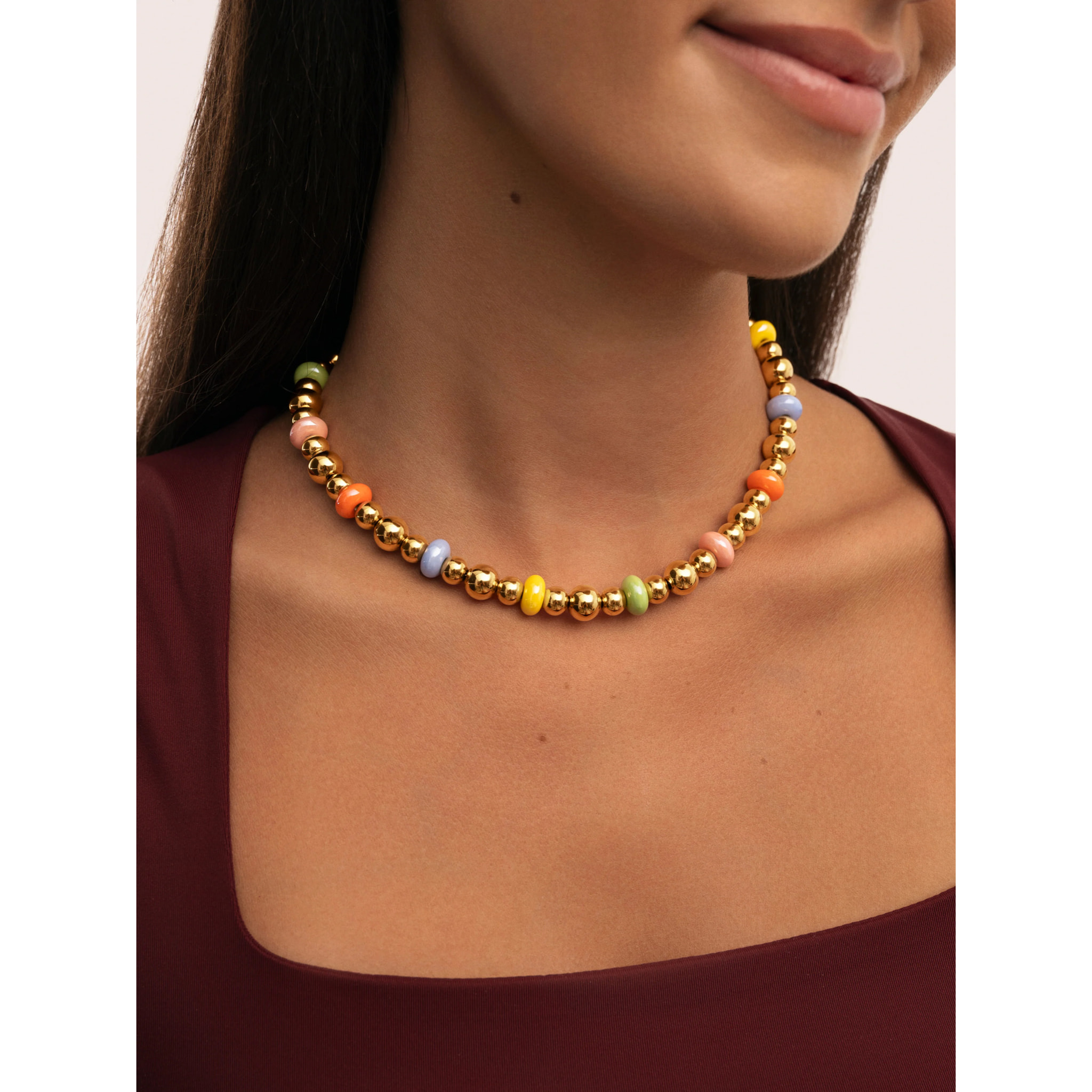 Collana Color Bomb Acciao Placcato Oro