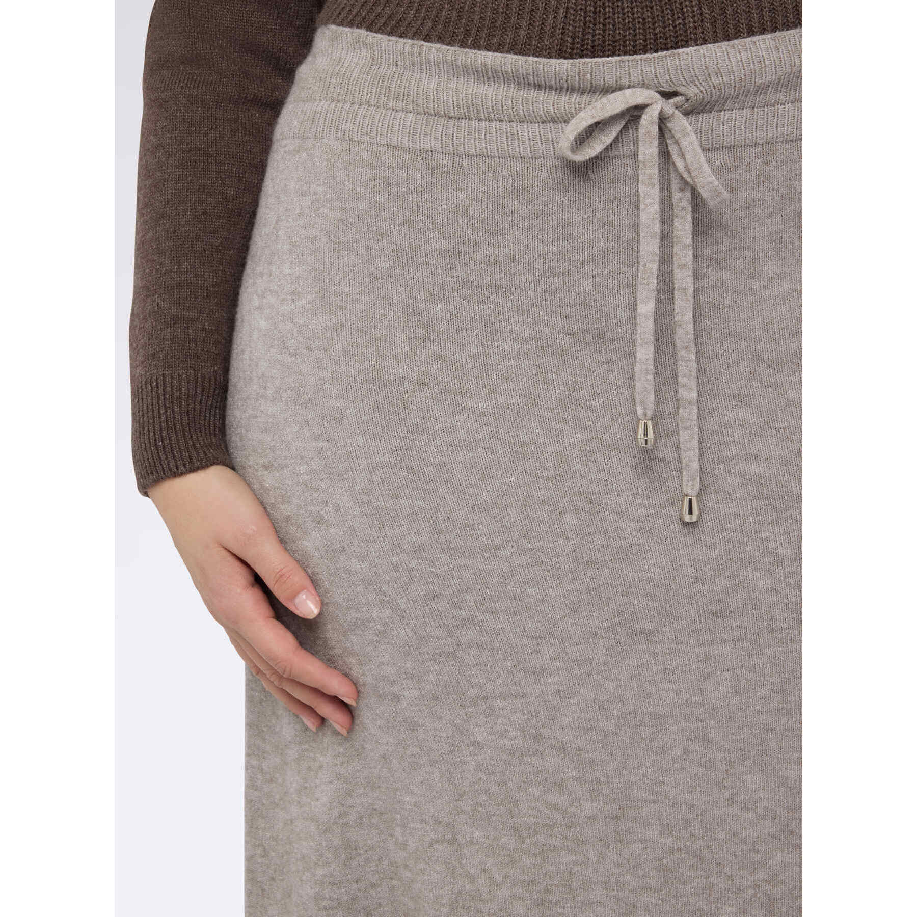 Fiorella Rubino - Falda de punto con cordón - Beige