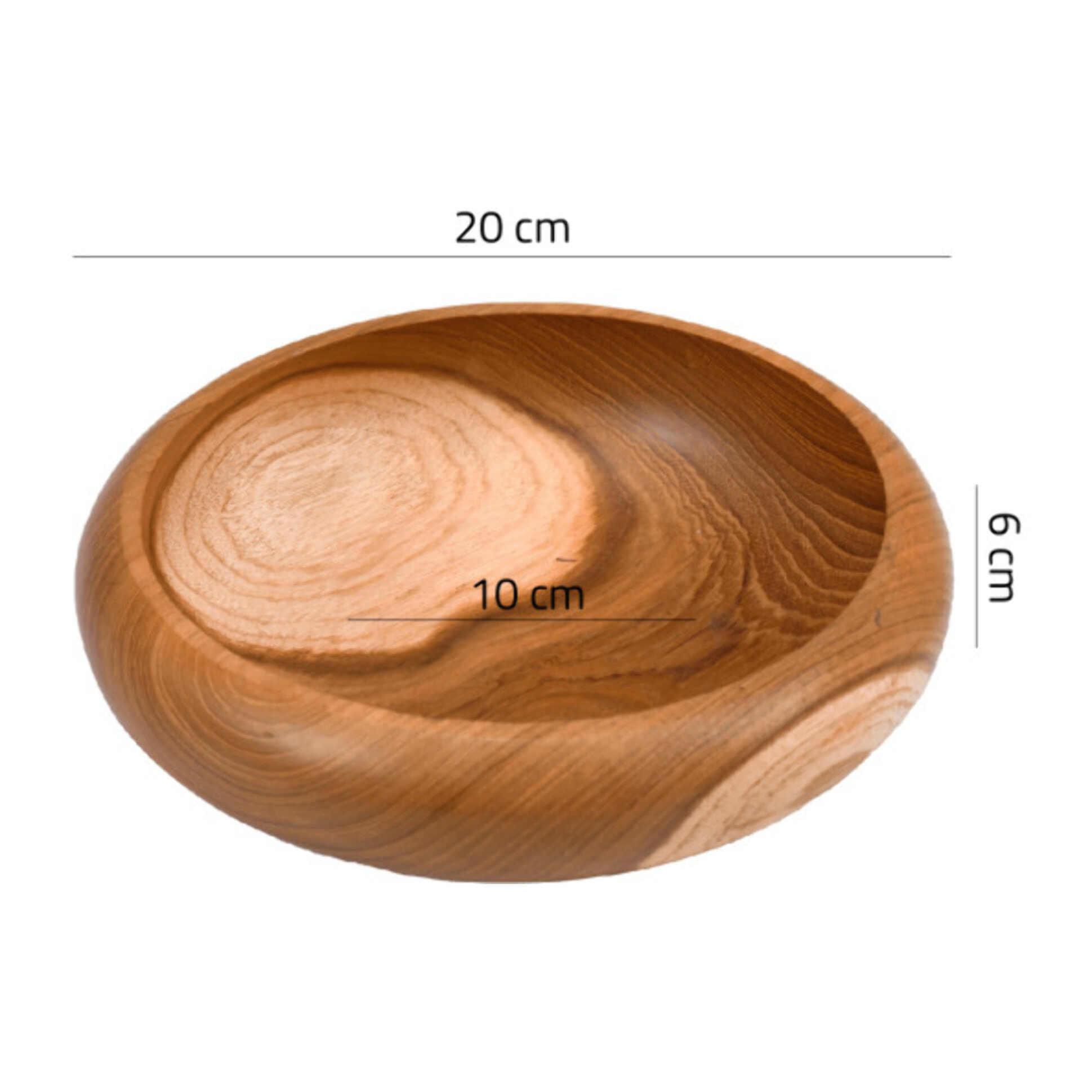 Bol à apéritif rond 20 cm en bois de teck artisanal - ALGER