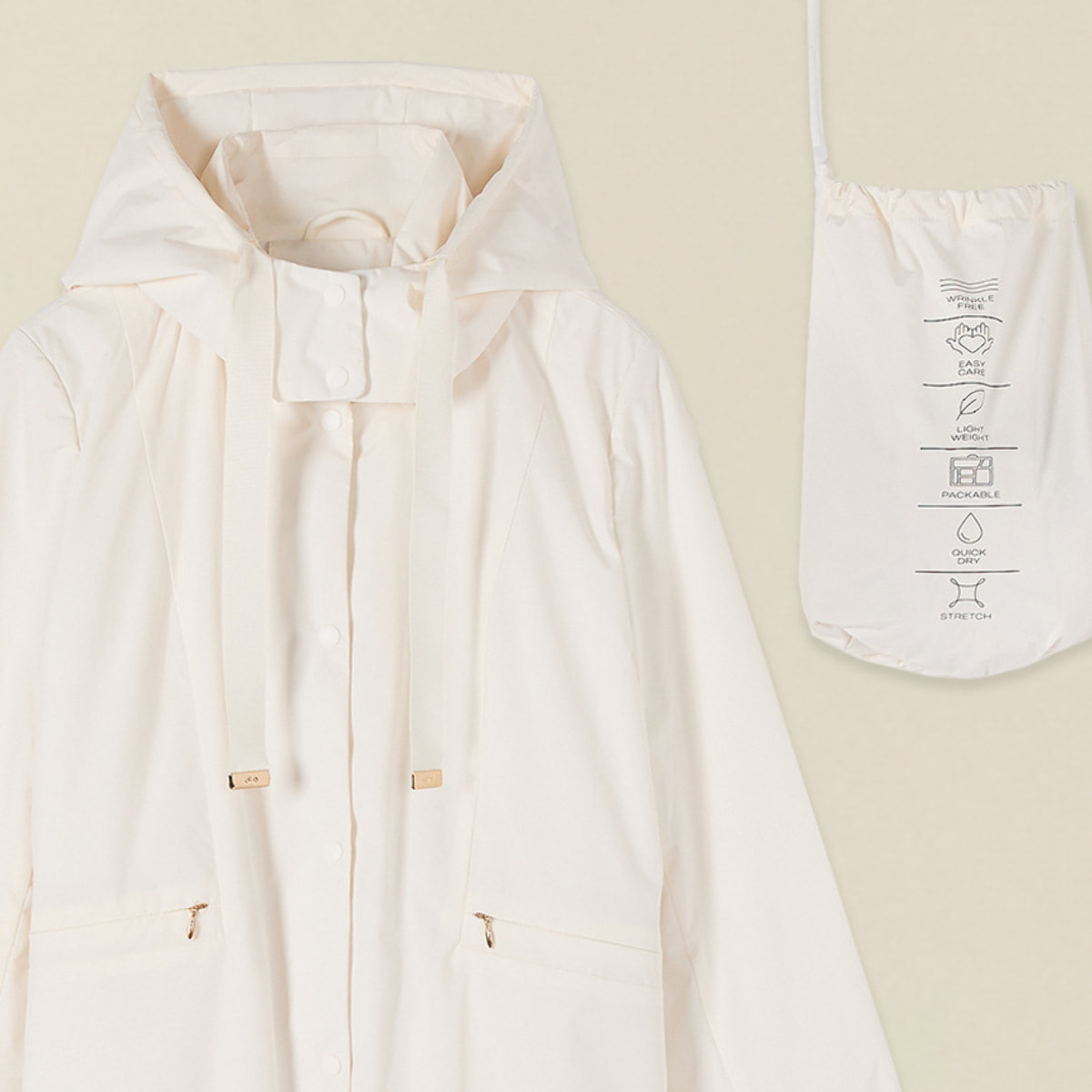 Oltre - Piumino lightweight liscio packable - Bianco