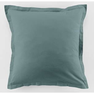 Parure Housse De Couette + 1 taie 100% Coton 57fils Bleu Canard