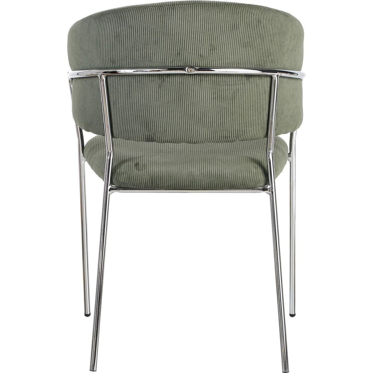 Lot de 2 chaises en velours côtelé, piètement chromé - ISYA