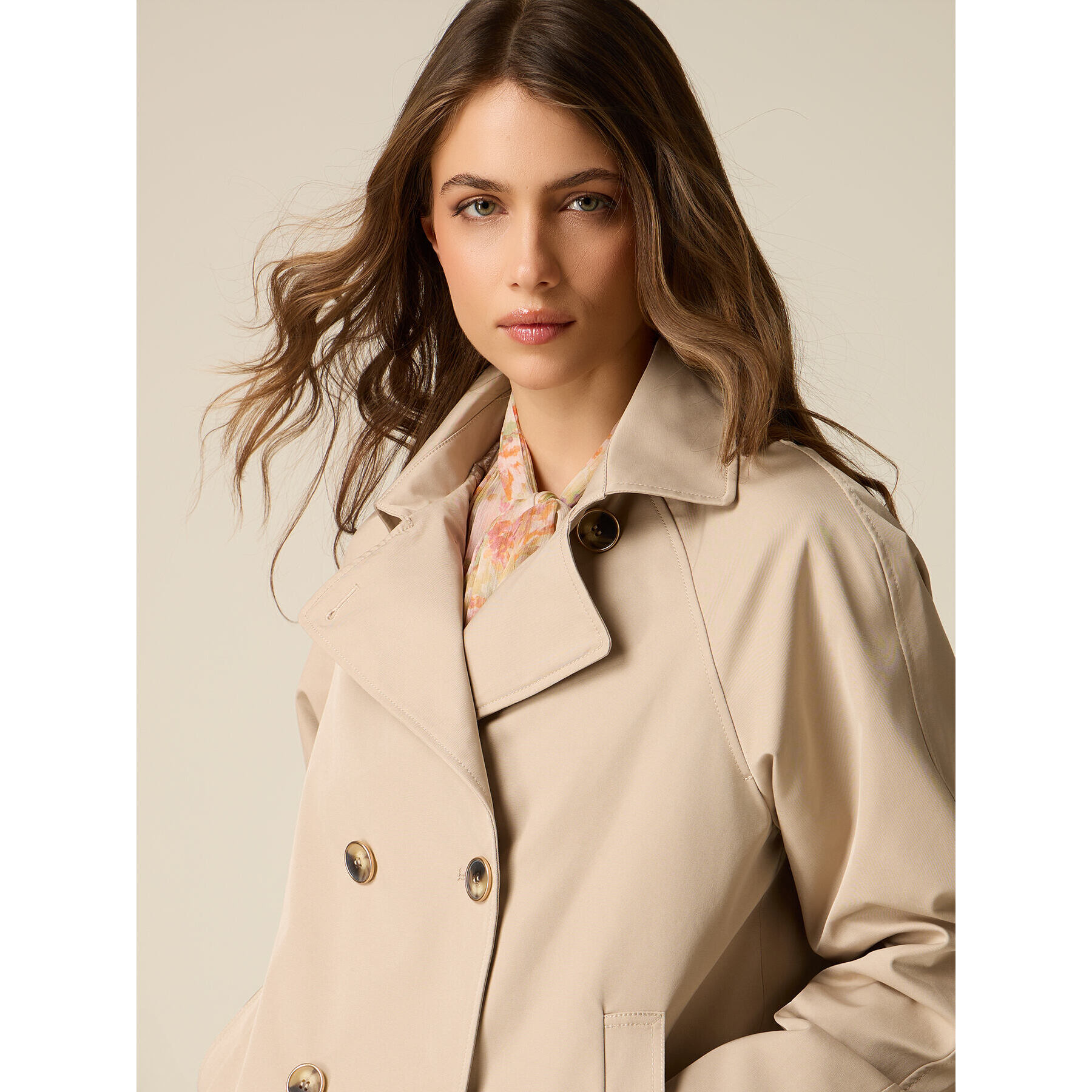 Oltre - Trench corto doppiopetto - Beige