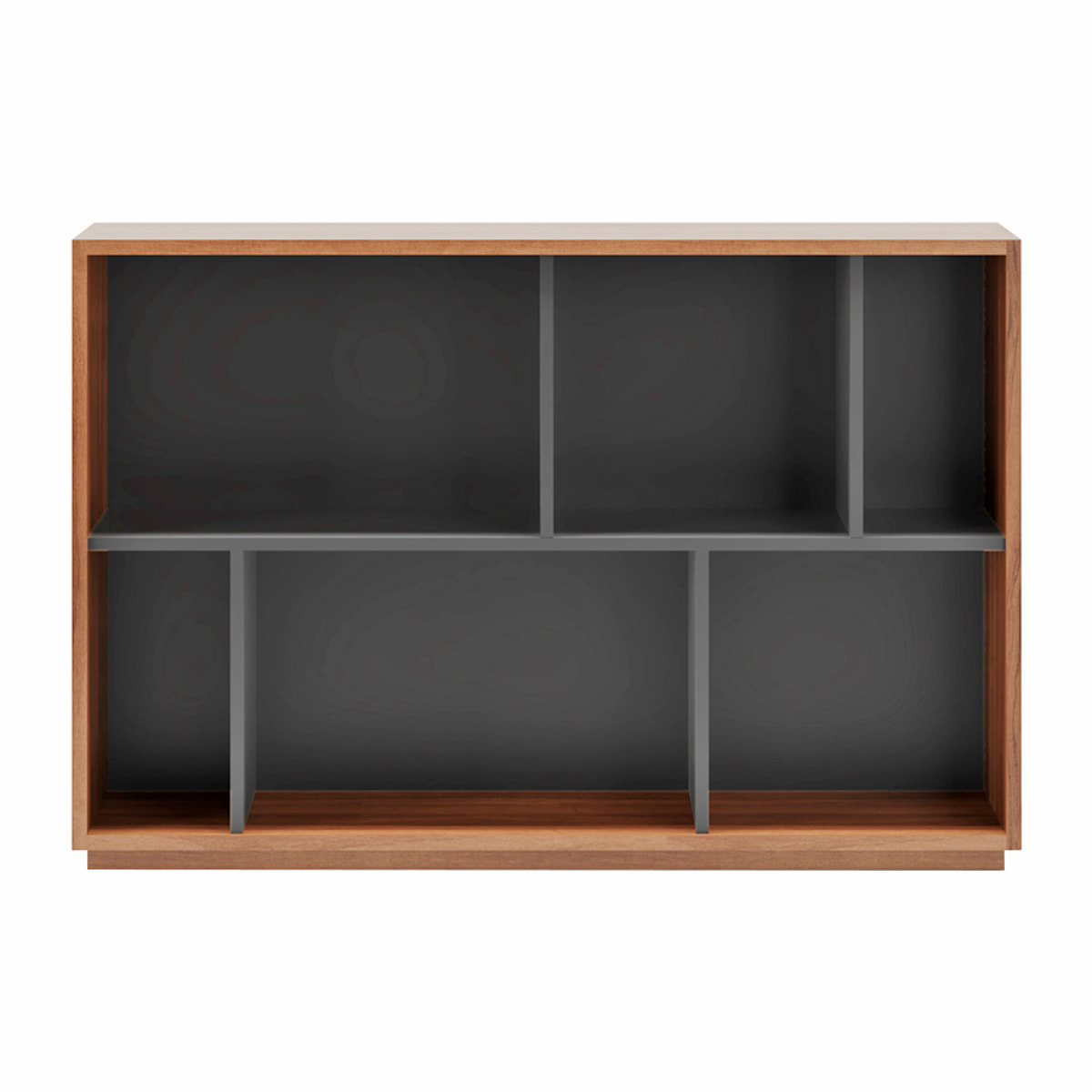 Estantería librería Nack melamina nogal-grafito 80x119x32 cm