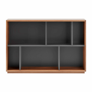 Estantería librería Nack melamina nogal-grafito 80x119x32 cm