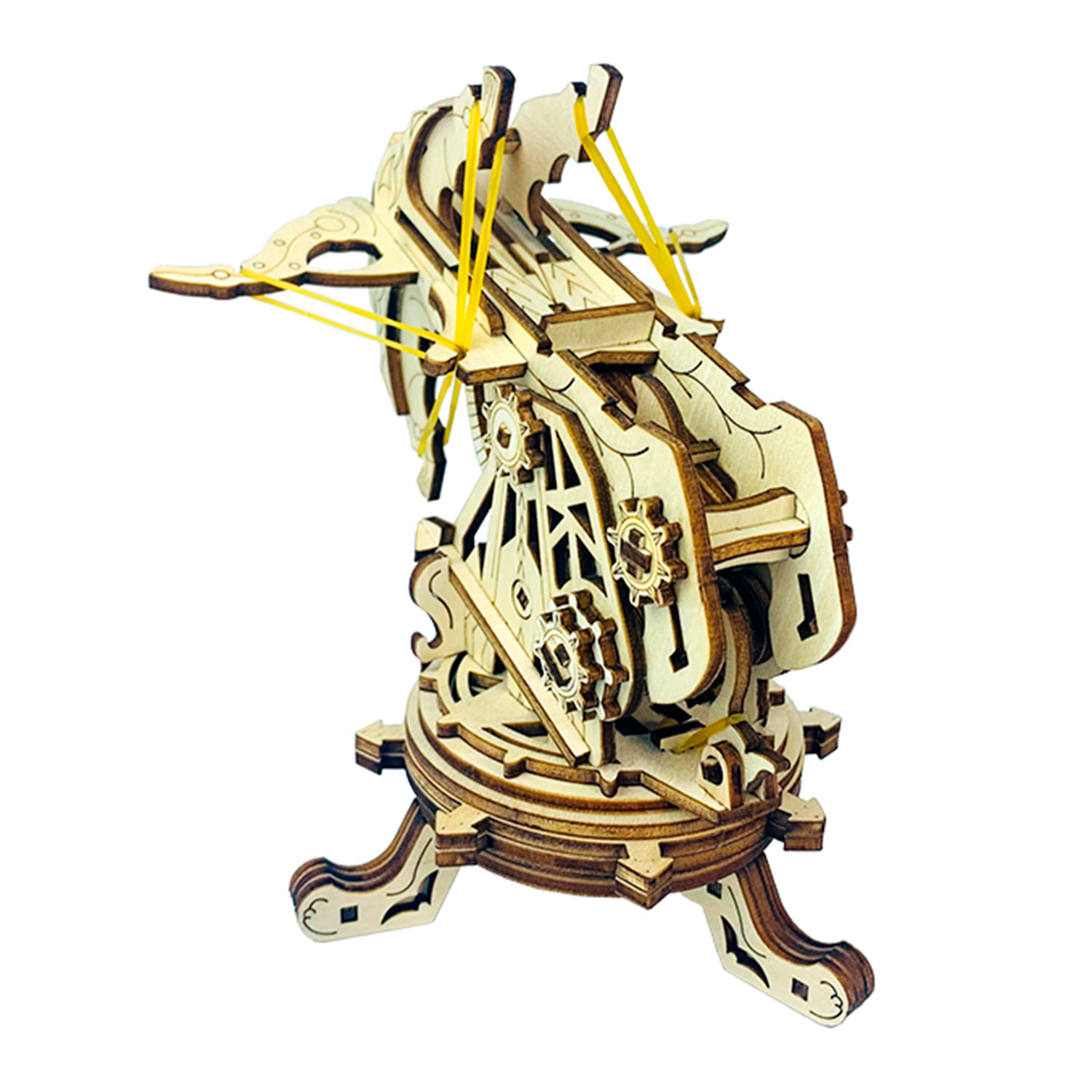 Modello in legno 3D, con movimento meccanico design di Balestra d'assedio Medievale. 126 pezzi.