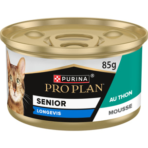PRO PLAN SENIOR 7+ LONGEVIS Mousse Thon 85g - Lot de 24