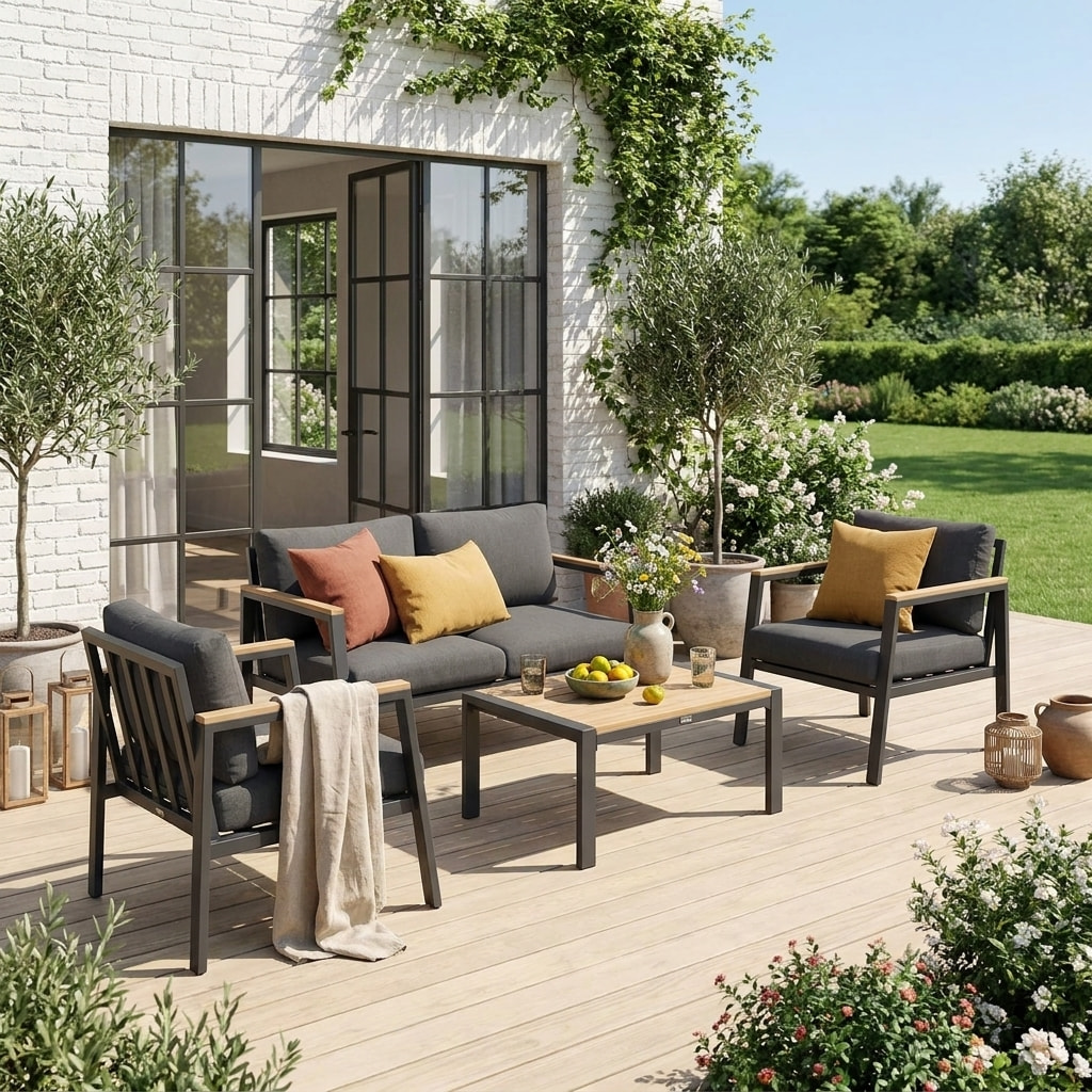 Salon de jardin aluminium et polywood 4 places CASORIA