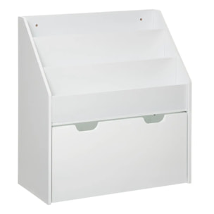 Bibliothèque enfant à roulettes blanc H70cm