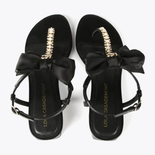 Sandali con fiocco e strass