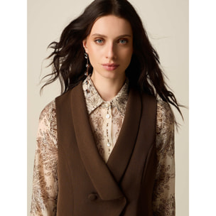 Oltre - Gilet corto sartoriale - Marrone
