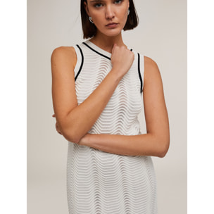 Motivi - Vestito in maglia punto mosso - Bianco