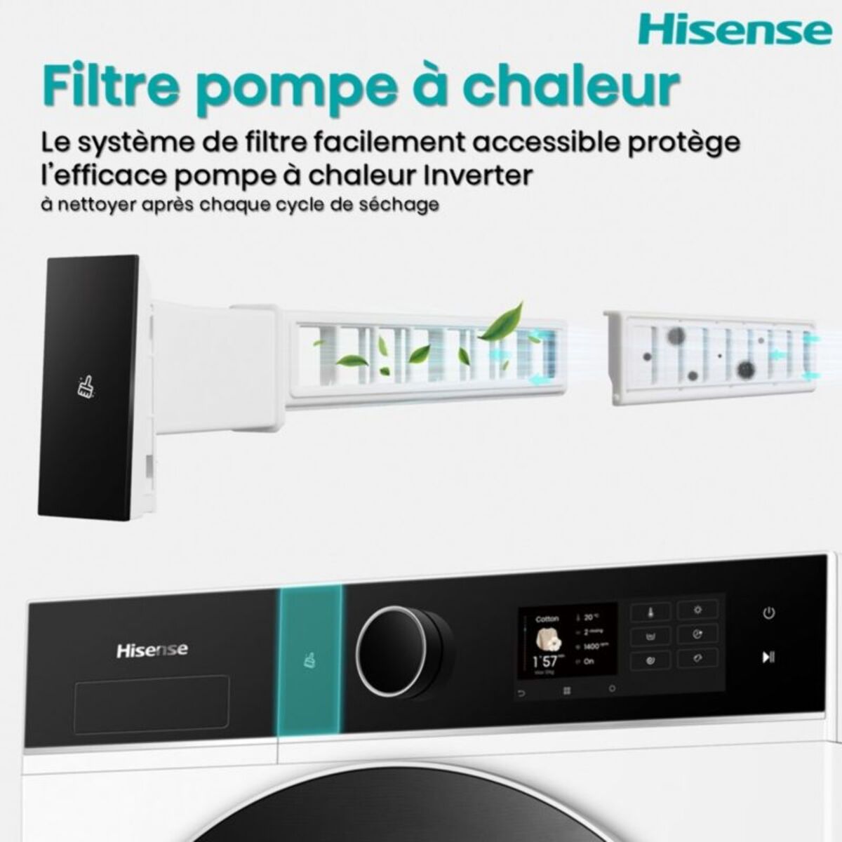 Lave linge séchant hublot HISENSE WD5I1245BWRH